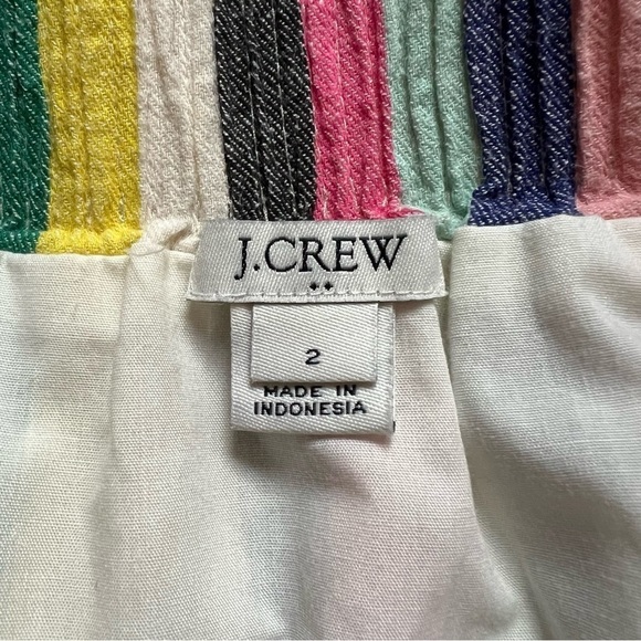 J.Crew Linen Cotton A-Line Mini Skirt in Rainbow Multicolour - Sz 2 - Picture 8 of 12